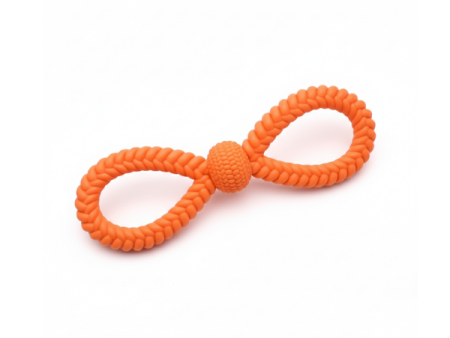 PET BASKET Infinity Dog Chew Toy for Small, Medium, and Large Breeds-Durable, Eco-friendly, SGS Certified, Non-Toxic,TPR - Orange